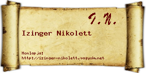 Izinger Nikolett névjegykártya