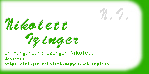 nikolett izinger business card